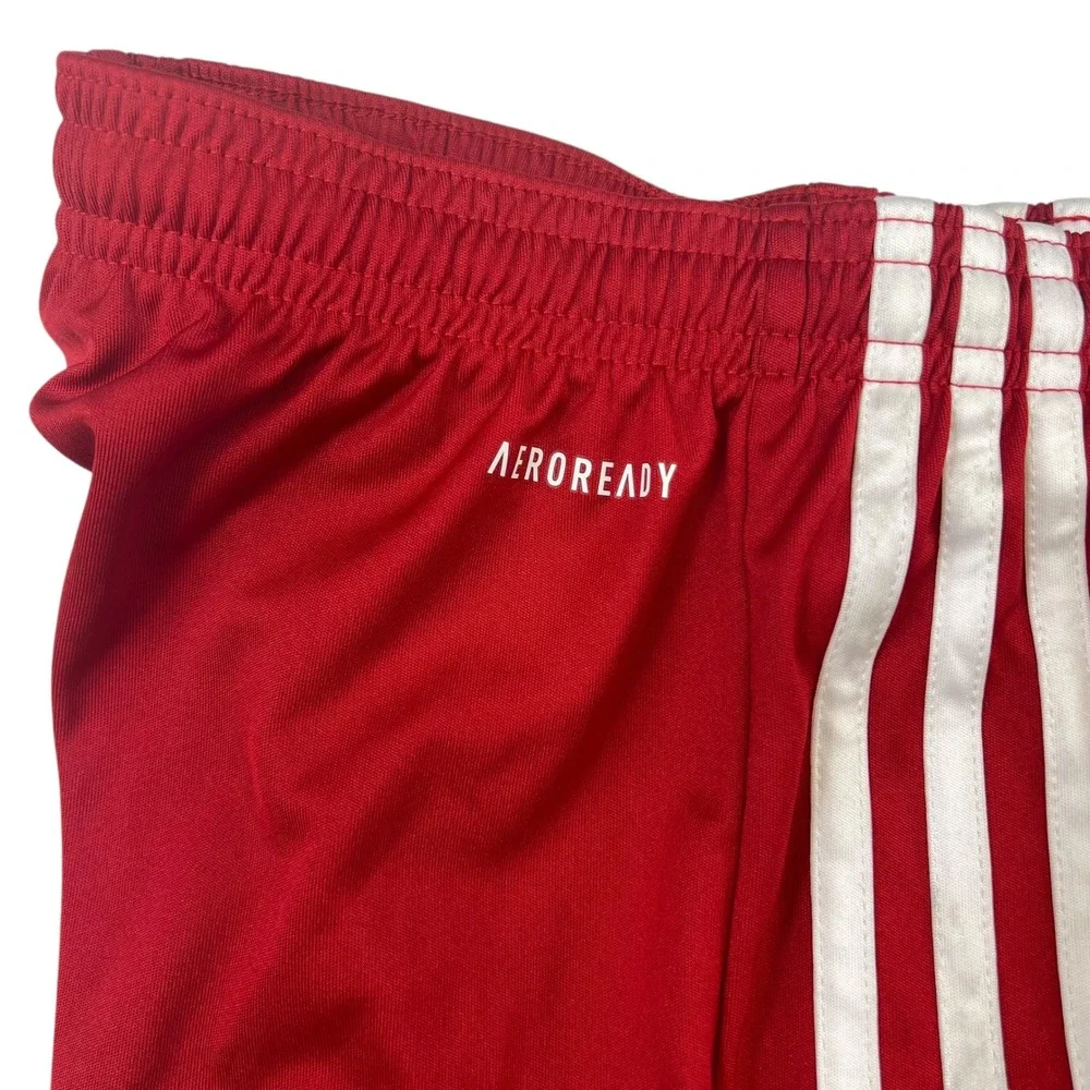 Adidas Kids Red Soccer Shorts Primegreen AEROREADY Drawstring‎ Size S Activewear